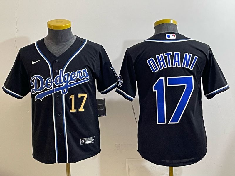 Youth 2025 Los Angeles Dodgers #17 Ohtani Black Game Nike MLB Jersey style 003